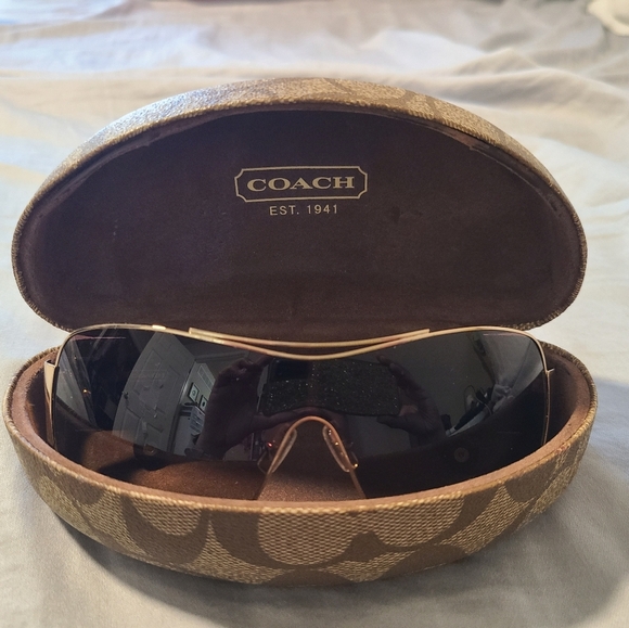 Coach Accessories - COACH Vail Aviator Gold Sunglasses with Original Hard Case